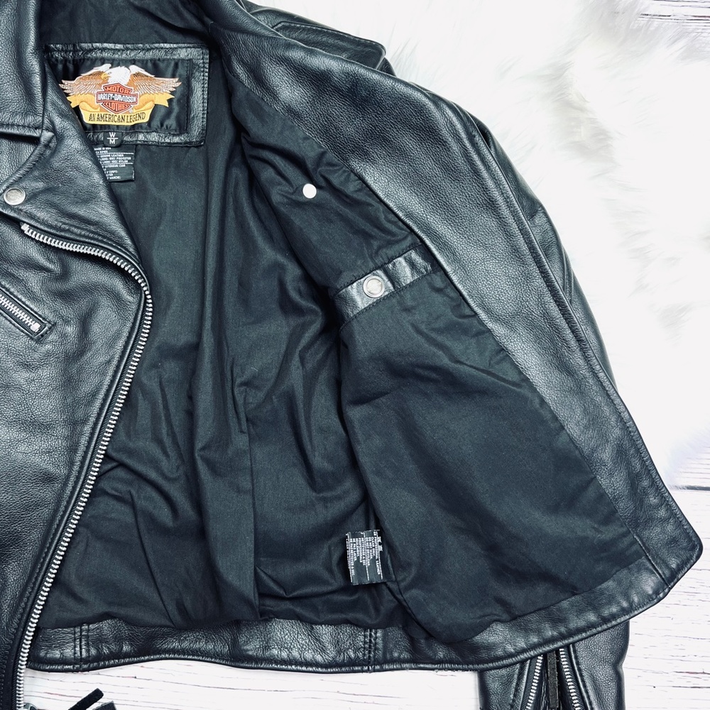 🚫SOLD |•HARLEY-DAVIDSON•| Awesome HD Black Leather Jacket - Picture 7 of 15